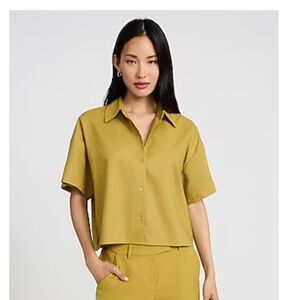 Olive Green Women's Button-Up Shirt